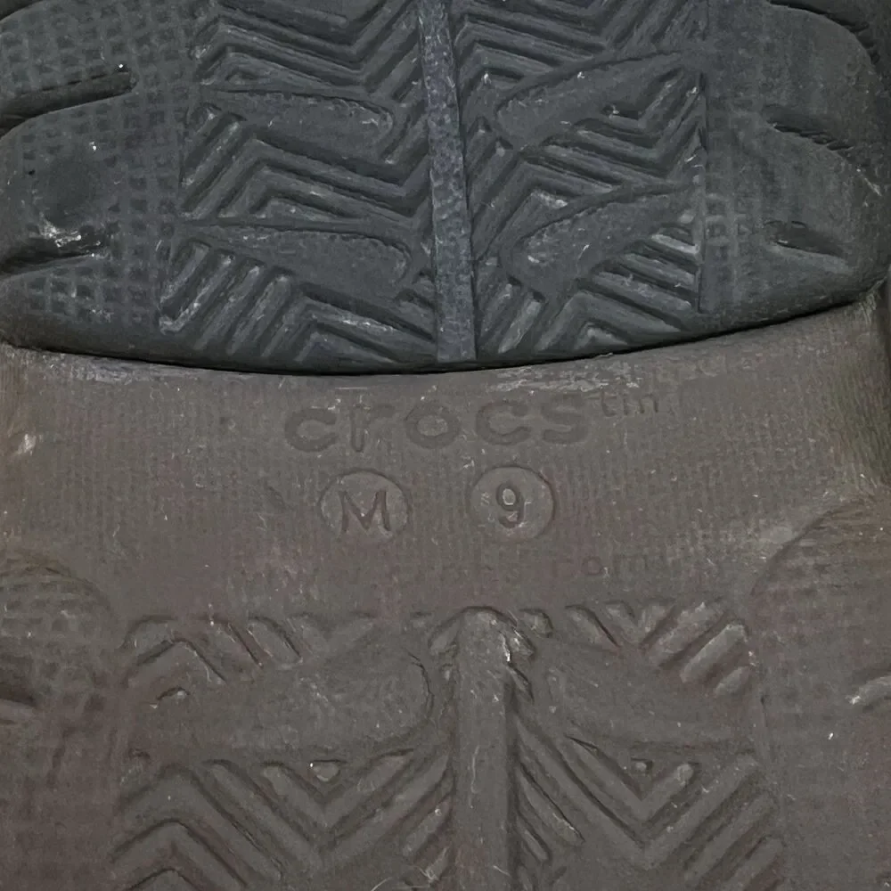 CROCS Swiftwater Sandals Mens 9 Brown Leather Slip-On Clogs Adjustable Strap